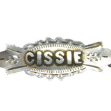 Victorian Sterling Silver 'Cissie' Patterned Christening Brooch Antique c1880's