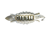 Victorian Sterling Silver 'Cissie' Patterned Christening Brooch Antique c1880's