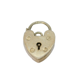 Sterling Silver Heart Lock Clasp Charm Pendant Vintage c1970