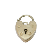Sterling Silver Heart Lock Clasp Charm Pendant Vintage c1970