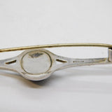 Sterling Silver & Cabochon Black Onyx Bar Brooch Vintage c1970s