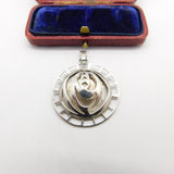 Sterling Silver Rennie Mackintosh Style Rose Flower Pendant Vintage 1996 London