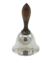 Sterling Silver Wooden Handled Small Dinner Bell Vintage 1984 London