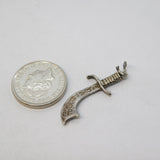 Sterling Silver Ottoman Style Dagger Charm Pendant Vintage c1970