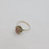 Sterling Silver Cabochon Rose Quartz Studio Dress Ring Vintage c1970 Size O 1/2