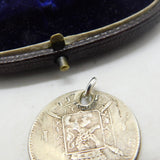 Authentic Belgian 1 Franc Coin Charm Pendant 1866