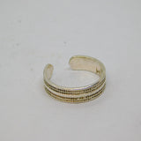 Sterling Silver Patterned Textured Adjustable Band Ring Modern c2000 Size H 1/2