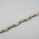 Sterling Silver Mother of Pearl Wave Pattern Link Bracelet Vintage c1970