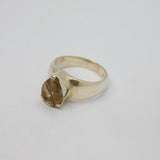 Sterling Silver Rutilated Quartz Peardrop Dress Ring Vintage c1970 Size P