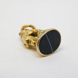 George III 9ct Gold & Banded Agate Eagle Form Fob Seal Antique c1820s