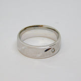 Sterling Silver Spinel Set Patterned Textured Band Ring Vintage c1970 Size K