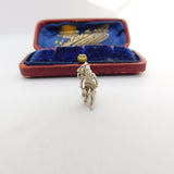 Sterling Silver Mountain Skier Charm Pendant Vintage c1970