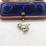 Sterling Silver Wise Owl on Perch Charm Pendant Vintage c1970
