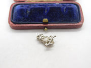 Sterling Silver Wise Owl on Perch Charm Pendant Vintage c1970