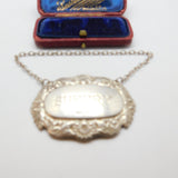 Sterling Silver Scallop Edge Sherry Decanter Label Vintage 1977 Birmingham