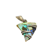Sterling Silver Natural Abalone Shell Modernist Studio Pendant Vintage c1970s