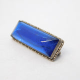 Sterling Silver Morpho Butterfy Wing Bar Brooch Antique c1920 Art Deco