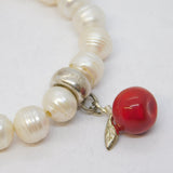 Thomas Sabo Silver & Simulated Pearl Apple Bracelet Vintage c2010