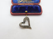 Sterling Silver Heart Charm Pendant Vintage c1970