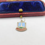 Sterling Silver and Coloured Travel Shield Flamborough Charm Vintage c1970