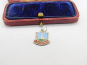 Sterling Silver and Coloured Travel Shield Flamborough Charm Vintage c1970
