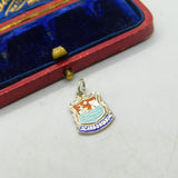Sterling Silver and Enamel Travel Shield Charm Scarborough Vintage c1970