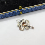 Sterling Silver Flower Floral Charm Pendant Vintage c1970