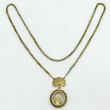 18th Century Spanish Colonial Silver Gilt Reliquary Floral Necklace Antique