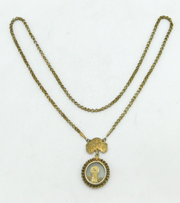18th Century Spanish Colonial Silver Gilt Reliquary Floral Necklace Antique