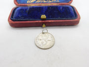 Sterling Silver Authentic Threepence Coin Charm Pendant 1920