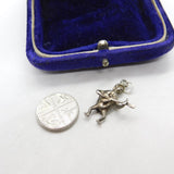 Sterling Silver Bug Playing the Guitar Charm Pendant Vintage c1970
