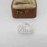Sterling Silver Paste Set Heart Charm Pendant Vintage c1970