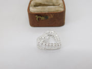 Sterling Silver Paste Set Heart Charm Pendant Vintage c1970