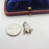 Sterling Silver Wise Owl on Perch Charm Pendant Vintage c1970