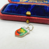 Sterling Silver and Coloured Enamel Travel Shield Charm 'Brussels' Vintage c1970