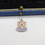 Sterling Silver and Enamel Travel Shield 'Maidstone' Charm Pendant Vintage c1970