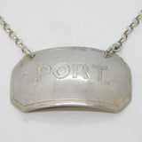 Art Deco Sterling Silver Port Decanter Label Antique 1931 London