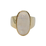 Sterling Silver Moonstone Cabochon Chunky Statement Ring Vintage c1970 Size S