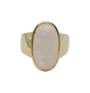Sterling Silver Moonstone Cabochon Chunky Statement Ring Vintage c1970 Size S