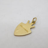 Sterling Silver Gilt & Enamel Shield Form Crested Charm Pendant Antique c1930