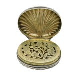 Georgian Sterling Silver Shell Form Vinaigrette Antique 1799 Birmingham
