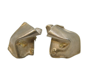 Studio Sterling Silver & Gold Modernist Stud Earrings Vintage c1990s