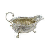 George II Sterling Silver Floral Pattern Sauce Boat Antique 1746 London