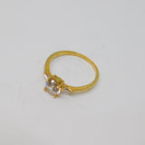 Gold On Sterling Silver Paste Set Dress Ring Vintage c1970 Size P