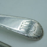 George III Sterling Silver Pair of Crested Basting Spoons Antique 1769 London