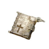 Sterling Silver Opening Holy Bible Charm Pendant Vintage c1970s