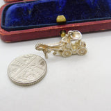 Sterling Silver Horse & Carriage Charm Pendant Vintage c1970