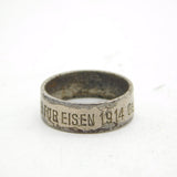 Austo Hungarian WWI Gold Gab Ich Fur Eisen Gold for Iron Band Ring Antique 1914