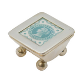 Sterling Silver Queen Victoria Stamp Box Vintage c1970s