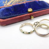 Sterling Silver Trio of Wedding & Engagement Rings Charm Pendant Vintage c1970
